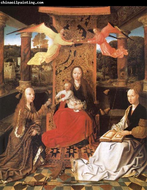 unknow artist The Madonna and the Nino enthroned, with the holy Catalina and Barbara