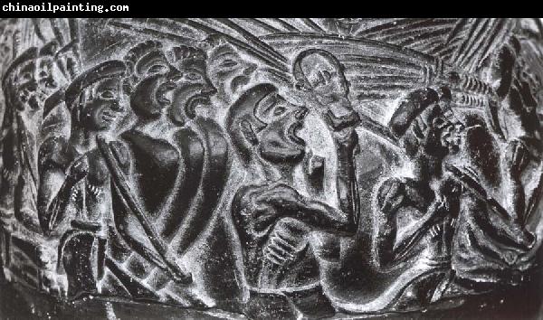 unknow artist Detail of vase with agricultural workers, from Hagia Triade Crete