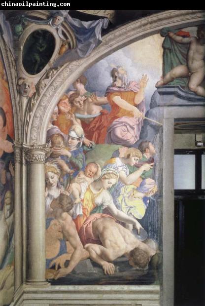 Agnolo Bronzino Mose strikes water out of the rock fresco in the chapel of the Eleonora of Toledo