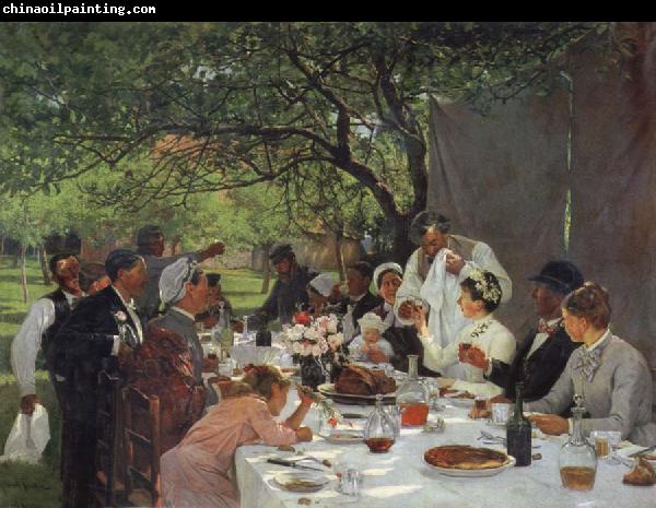 Albert Auguste Fourie The wedding meal in Yport