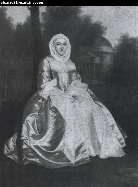 Arthur Devis Probably Dorothy Savile,Countess of Burlington,seated in the Orange tree garden at Chiswick