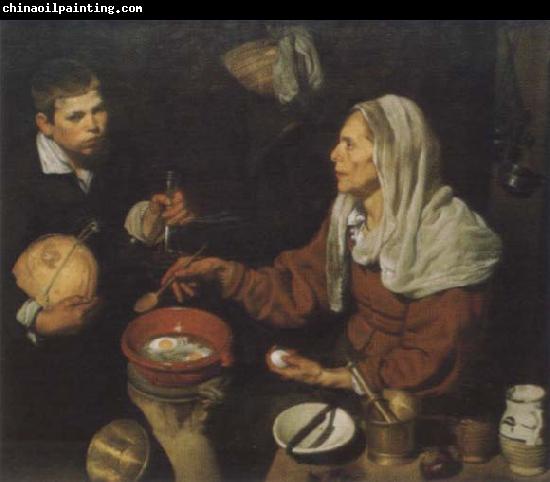 Diego Velazquez Old woman in the eggs roast