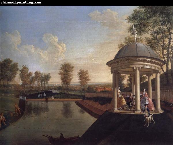 Edward Haytley The Brockman Family and Friends at Beachborough Manor The Temple Pond looking from the Rotunda