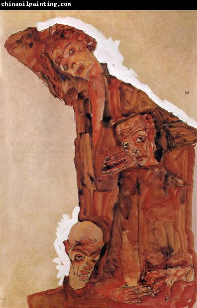 Egon Schiele Composition with Three Male Figures