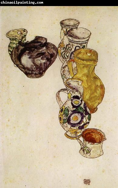 Egon Schiele Peasants- Jugs