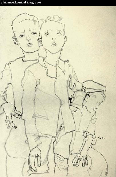 Egon Schiele Three Street Urchins