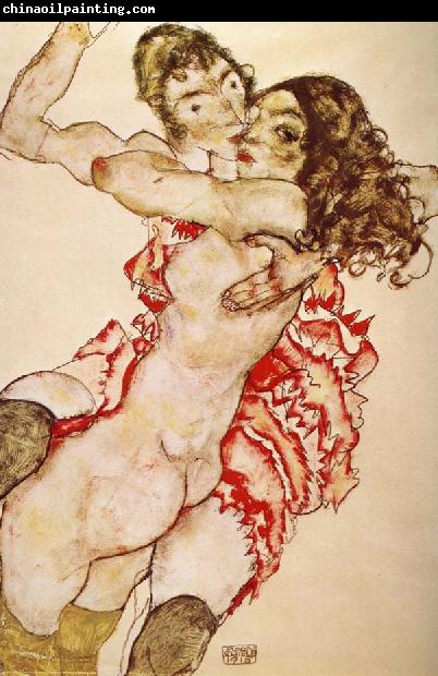 Egon Schiele Two Girls Embracing Each other