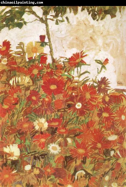 Egon Schiele Field of Flowers