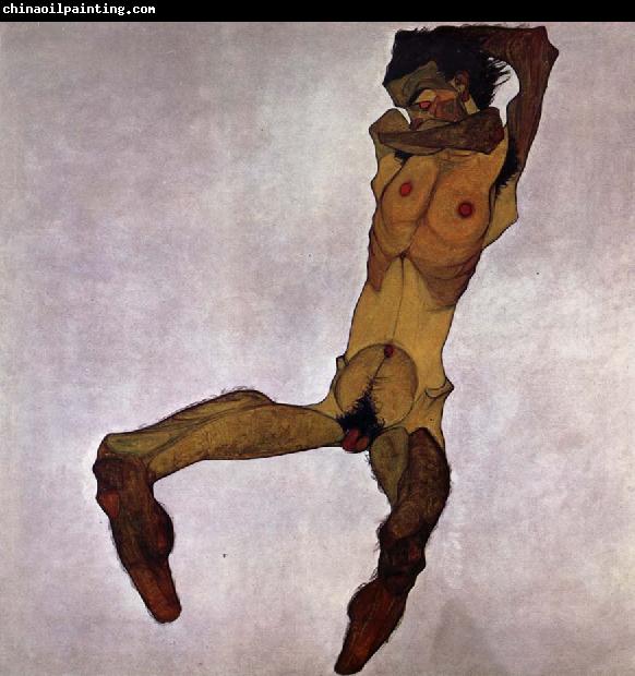 Egon Schiele Seated Male Nude