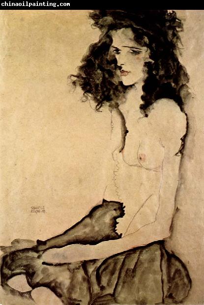 Egon Schiele Girl in Black