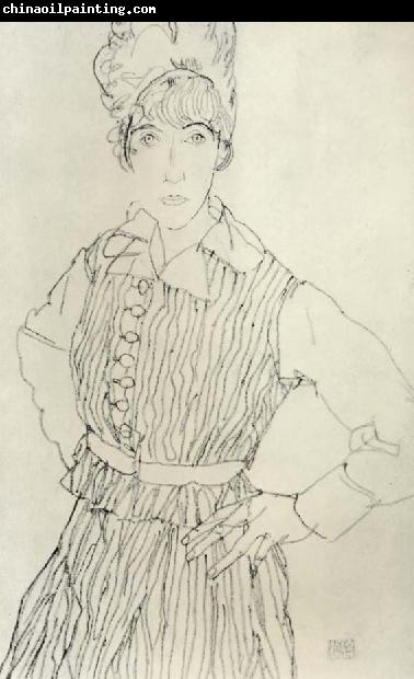 Egon Schiele Portrait of Edith Schiele Standing