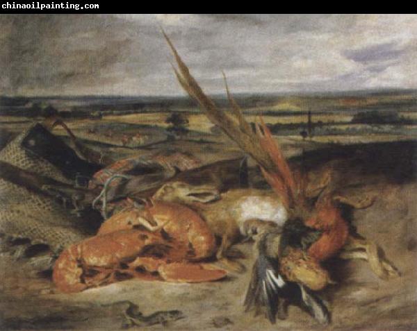 Eugene Delacroix Style life with lobster