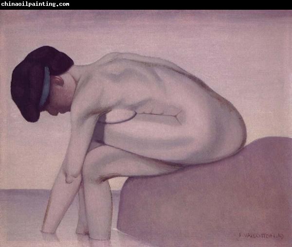 Felix Vallotton Bather in Profile seated on a Cliff