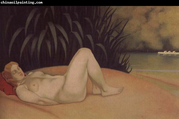 Felix Vallotton Nude sleeping on a bank