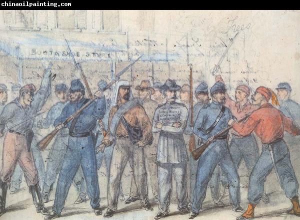 Frank Vizetelly Union Soldiers Attacking Confederate Prisoners in the Streets of Washington