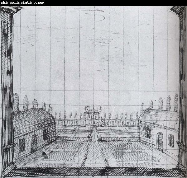 Inigo Jones Design for the Second intermedium,spring in Florimene