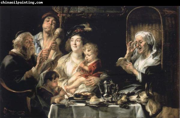 Jacob Jordaens How the old so pipes sang would protect the boys