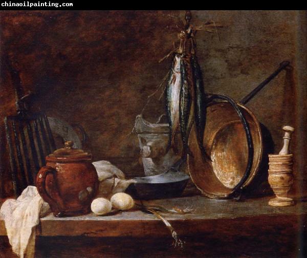 Jean Baptiste Simeon Chardin Lean food with cook utensils