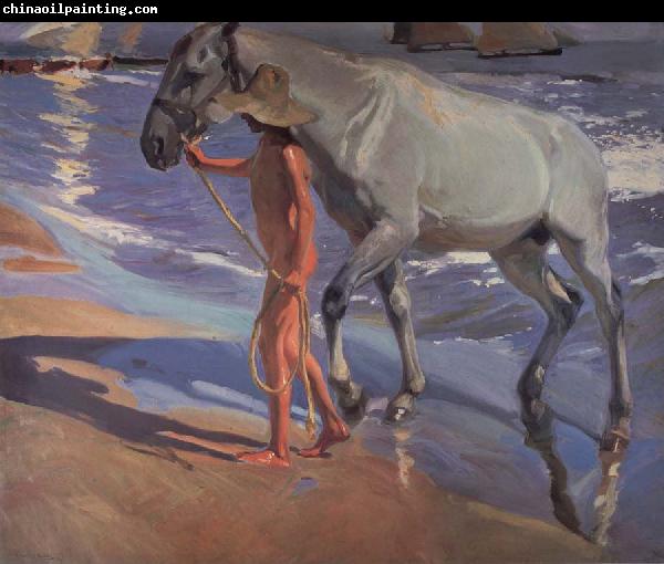 Joaquin Sorolla Y Bastida The bathing of the horse