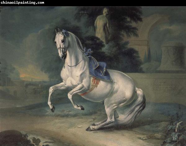 Johann Georg von Hamilton The women stallion Leal in the Levade