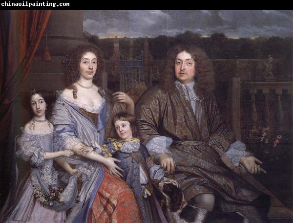 John Michael Wright The Family of Sir Robert Vyner seated before the garden at Swakeleys