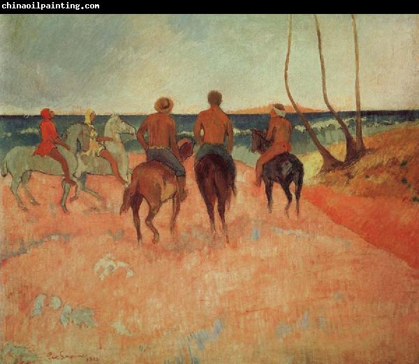 Paul Gauguin Horseman at the beach