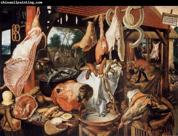 Pieter Aertsen Butcher sale state with flight nacb Agypten