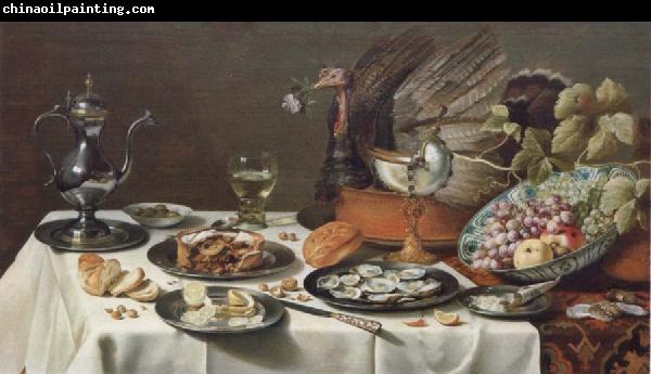 Pieter Claesz Style life with turkey