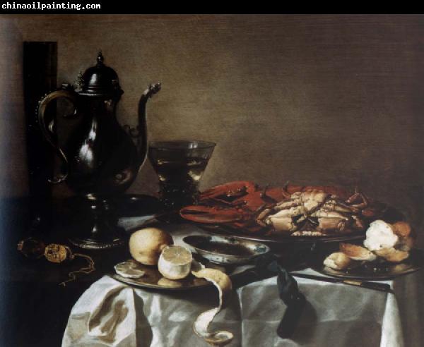 Pieter Claesz Style life with lobster and crab