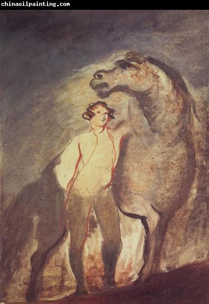 Sir David Wilkie Tempera undated one Standing by a Horse