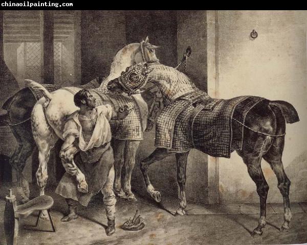 Theodore   Gericault The hoof smith English