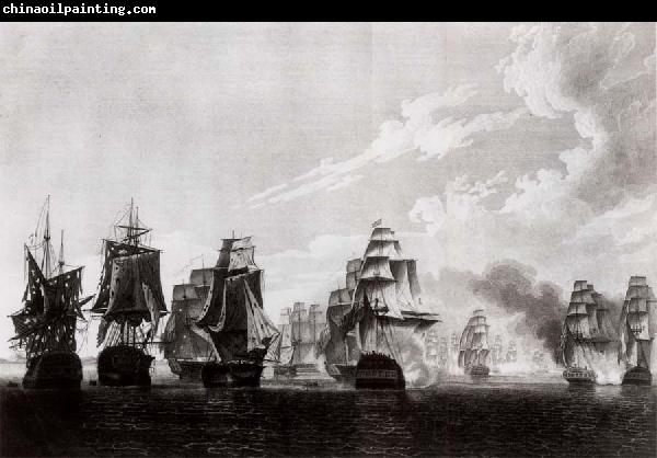 Thomas Pakenham Admiral Warren-s ships pounding the Brest fleet of Genceral Hardy after intercepting it off Lough Swilly