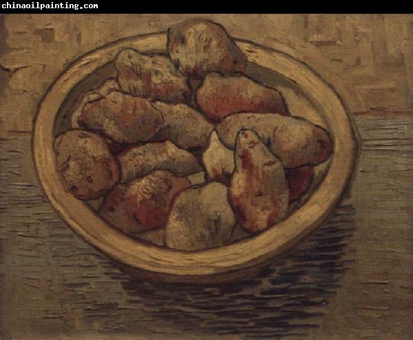 Vincent Van Gogh Style life with potatoes in a Schussel