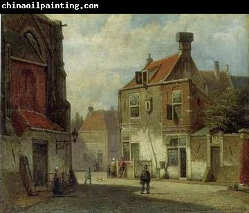 unknow artist European city landscape, street landsacpe, construction, frontstore, building and architecture. 136