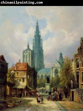 unknow artist European city landscape, street landsacpe, construction, frontstore, building and architecture. 321