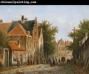 unknow artist European city landscape, street landsacpe, construction, frontstore, building and architecture.039