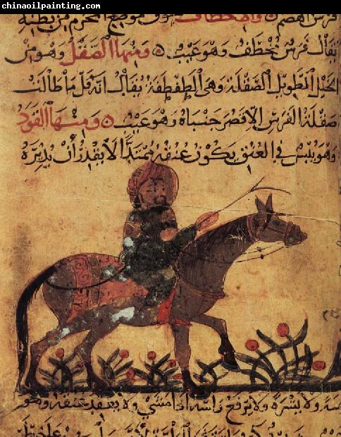 unknow artist Islamic school horse and horseman illustration out of the book of the smith art of Ahmed ibn al-Husayn ibn al-Ahnaf