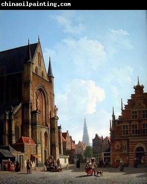 unknow artist European city landscape, street landsacpe, construction, frontstore, building and architecture.049