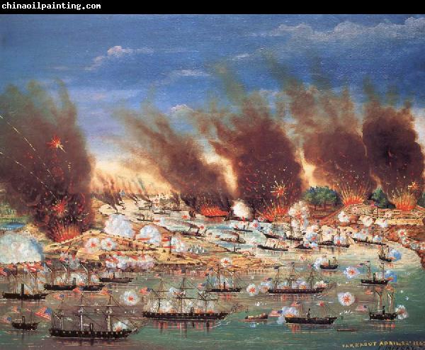 unknow artist Farragut-s Fleet Passing Fort Jackson and Fort St.Philip,Louisiana