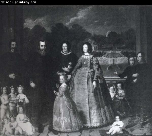 unknow artist Imperiale and his Family before the gardens of Villa di Sampierdarena