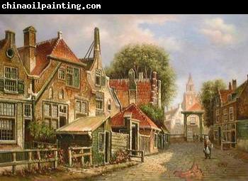 unknow artist European city landscape, street landsacpe, construction, frontstore, building and architecture. 176