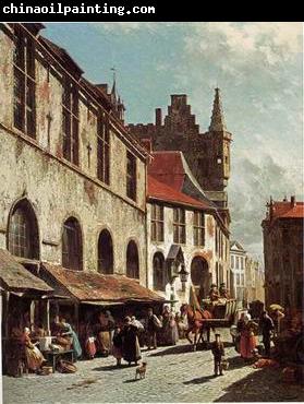 unknow artist European city landscape, street landsacpe, construction, frontstore, building and architecture. 118