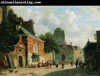 unknow artist European city landscape, street landsacpe, construction, frontstore, building and architecture. 324