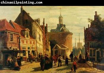 unknow artist European city landscape, street landsacpe, construction, frontstore, building and architecture. 326