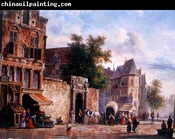 unknow artist European city landscape, street landsacpe, construction, frontstore, building and architecture. 180