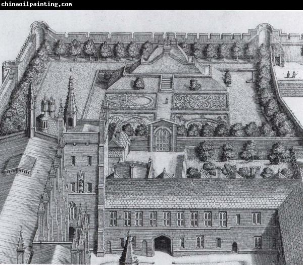 unknow artist Detail of New College Garden with the Tudor mount as it was remodelled in 1647