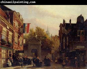 unknow artist European city landscape, street landsacpe, construction, frontstore, building and architecture. 290