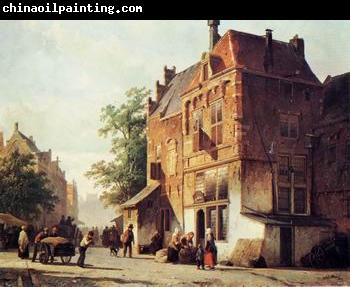 unknow artist European city landscape, street landsacpe, construction, frontstore, building and architecture. 313