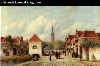 unknow artist European city landscape, street landsacpe, construction, frontstore, building and architecture.070