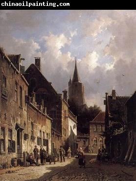 unknow artist European city landscape, street landsacpe, construction, frontstore, building and architecture. 153